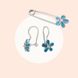 Срібні сережки Квіти з емаллю 2