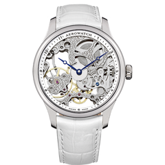 Часы наручные женские Aerowatch 57981 AA13 механические (скелетон) серебристо-белые