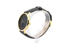 Часы наручные Claude Bernard 40004 37J GID кварцевые, на черном кожаном ремешке, дата, день недели, фаза Луны