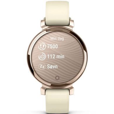 Смарт-годинник Garmin Lily 2, кремове золото, силіконовий ремінець кокосового кольору