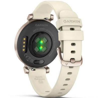 Смарт-годинник Garmin Lily 2, кремове золото, силіконовий ремінець кокосового кольору