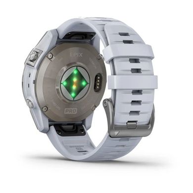 Смарт-годинник Garmin Epix Pro (Gen 2) - Sapphire Edition 47 mm - титан з ремінцем кольору молочного кварцу
