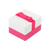 Футляр для ювелірних прикрас класика квадрат біло-рожевий