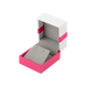 Футляр для ювелірних прикрас класика квадрат біло-рожевий 2