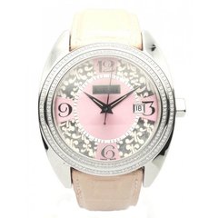 Часы наручные женские Korloff K19/372 кварцевые, с бриллиантами, розовый перламутр, бежевый ремешок из кожи