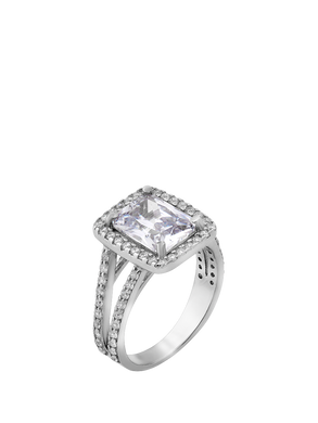 Серебряное кольцо с прямоугольным камнем