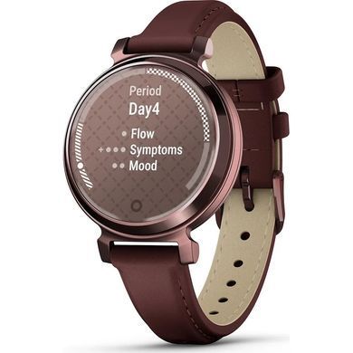 Смарт-годинник Garmin Lily 2 Classic, темна бронза, шкіряний ремінець кольору шовковиці