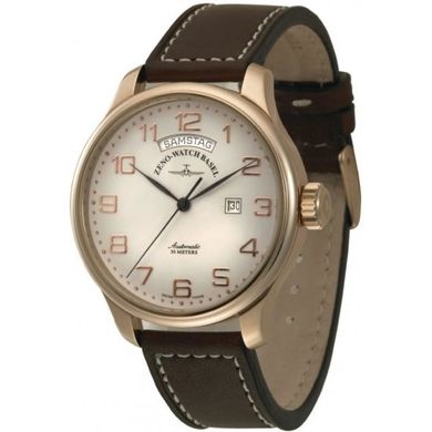 Часы наручные мужские Zeno-Watch Basel 8554DD-12-Pgr-f2, Oversized Pilot Retro Big Day gold plated