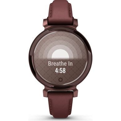 Смарт-годинник Garmin Lily 2 Classic, темна бронза, шкіряний ремінець кольору шовковиці