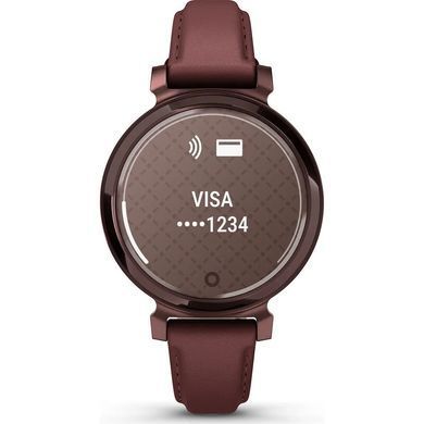 Смарт-годинник Garmin Lily 2 Classic, темна бронза, шкіряний ремінець кольору шовковиці