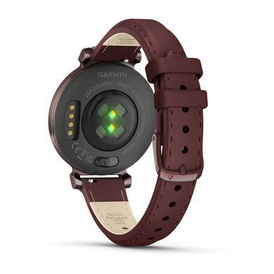 Смарт-годинник Garmin Lily 2 Classic, темна бронза, шкіряний ремінець кольору шовковиці