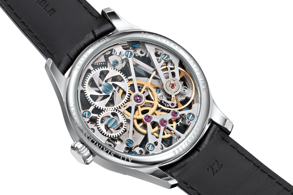 Часы наручные мужские Aerowatch 50981 AA12, механика с ручным заводом, скелетон, черный кожаный ремешок