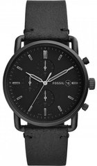 Часы наручные мужские FOSSIL FS5504 кварцевые, ремешок из кожи, черные США