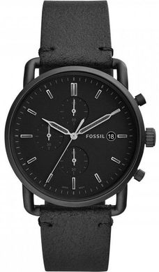 Часы наручные мужские FOSSIL FS5504 кварцевые, ремешок из кожи, черные США