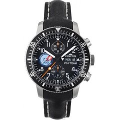 Швейцарские часы наручные мужские FORTIS 638.10.91 L.01, механический хронограф с вращающимся безелем