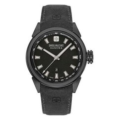 Часы наручные мужские Swiss Military-Hanowa 06-4321.13.007.07 кварцевые, черный ремешок из кожи, Швейцария