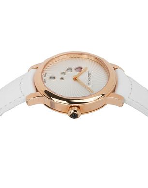 Часы наручные женские Aerowatch 44938 RO21 кварцевые с сердцами, на белом кожаном ремешке