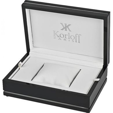 Годинники наручні жіночі Korloff OKKD80/N, кварц, біле золото, з чорними і білими діамантами, шкіра алігатора