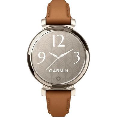 Смарт-годинник Garmin Lily 2 Classic кремово-золотистий, світло-коричневий шкіряний ремінець