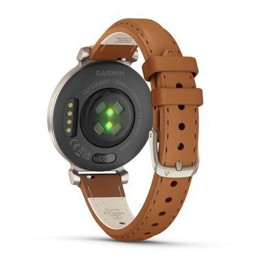 Смарт-годинник Garmin Lily 2 Classic кремово-золотистий, світло-коричневий шкіряний ремінець