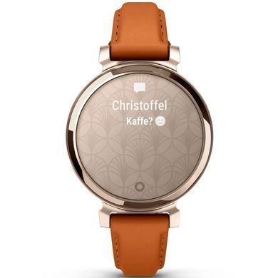 Смарт-годинник Garmin Lily 2 Classic кремово-золотистий, світло-коричневий шкіряний ремінець