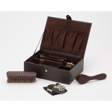 Скринька Wolf з шкіри серії Blake разом з набором засобів для чищення взуття коричнева (Великобританія)