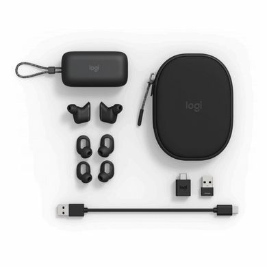 Гарнитура беспроводная LOGITECH Zone True Wireless - GRAPHITE - 2.4GHZ/BT - PLUGC - EMEA - BTC