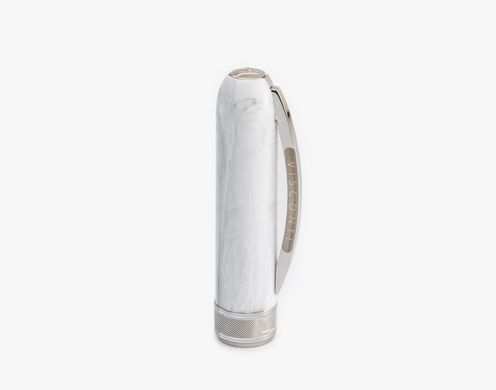 Ручка пір'яна Visconti 48255A10FP Rembrandt Marble White Steel FP