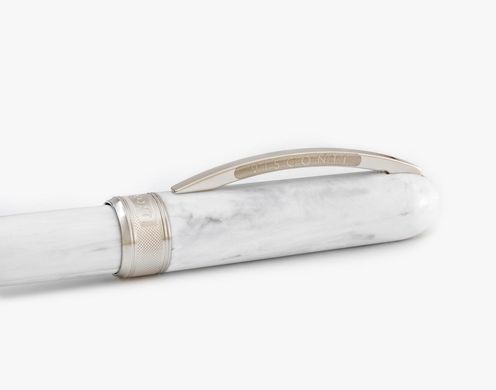 Ручка пір'яна Visconti 48255A10FP Rembrandt Marble White Steel FP