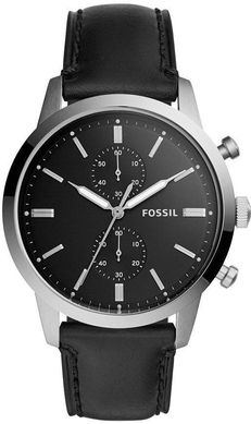 Часы наручные мужские FOSSIL FS5396 кварцевые, ремешок из кожи, черные, США