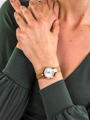 Часы наручные женские DKNY NY2415 кварцевые на коричневом ремешке из кожи, США