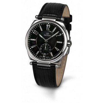 Наручные часы 1700-8-1069 black-mop-cz, ss, black leather (Seculus)
