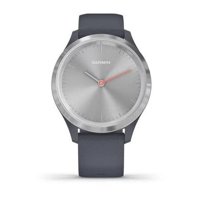 Смарт-годинник Garmin Vivomove 3S зі сталевим безелем сріблястого кольору, корпусом та ремінцем "синій граніт"