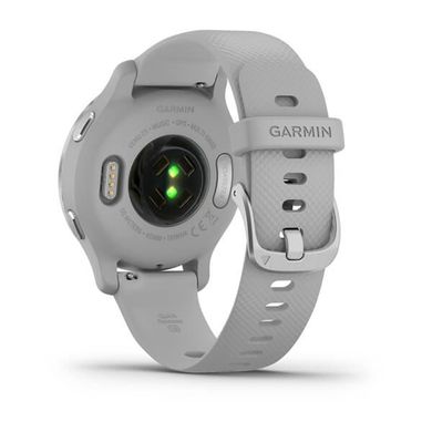 Смарт-годинник Garmin Venu 2S світло-сірий зі сріблястим безелем та силіконовим ремінцем