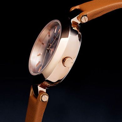 Часы наручные женские DKNY NY2415 кварцевые на коричневом ремешке из кожи, США