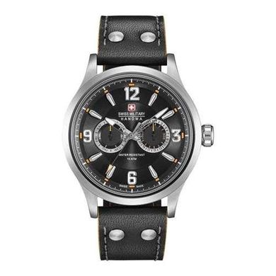 Часы наручные мужские Swiss Military-Hanowa 06-4307.04.007 кварцевые, черный ремешок из кожи, Швейцария