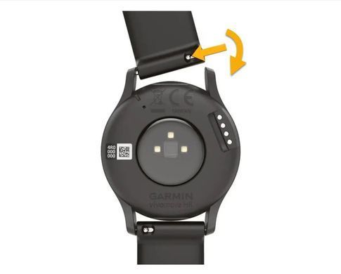Ремешок Garmin для часов Forerunner 245/645/Vivoactive/Vivomove (20 мм) силиконовый черный/розовое золото, фактура "в ромбик"