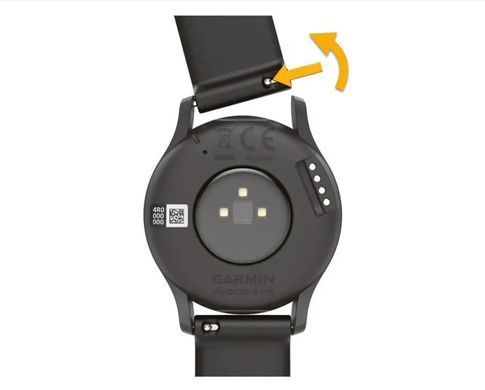Ремешок Garmin для часов Forerunner 245/645/Vivoactive/Vivomove (20 мм) силиконовый черный/розовое золото, фактура "в ромбик"