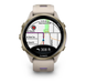 Смарт-годинник Garmin Forerunner 970 із золотистим титановим безелем, сірим корпусом і ремінцем кольору французький сірий/індиго