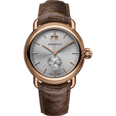 Часы наручные мужские Aerowatch 41900 RO03 кварцевые с большой датой и покрытием PVD (розовая позолота)
