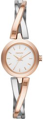 Часы наручные женские DKNY NY2172 кварцевые, переплетенный браслет, биколорные, США