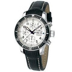 Швейцарские часы наручные мужские FORTIS 640.10.12 L.01, механический хронограф, ремешок из кожи теленка