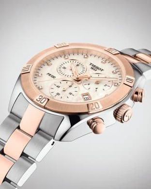 Часы наручные женские с бриллиантами TISSOT PR 100 SPORT CHIC CHRONOGRAPH T101.917.22.116.00