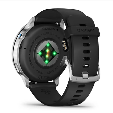 Смарт-часы Garmin D2 Air X15 серебристые с черным силиконовым ремешком