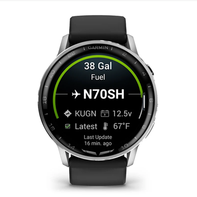 Смарт-часы Garmin D2 Air X15 серебристые с черным силиконовым ремешком