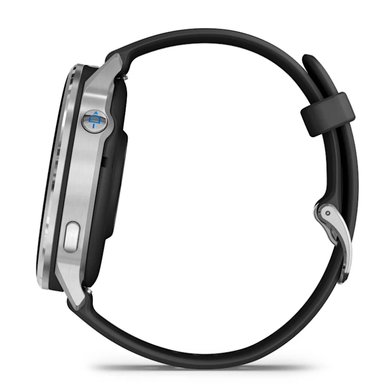 Смарт-часы Garmin D2 Air X15 серебристые с черным силиконовым ремешком