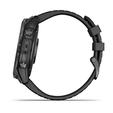 Смарт-часы Garmin Epix Pro (Gen 2) - Sapphire Edition 51 mm - серый титан DLC Carbon с черным ремешком