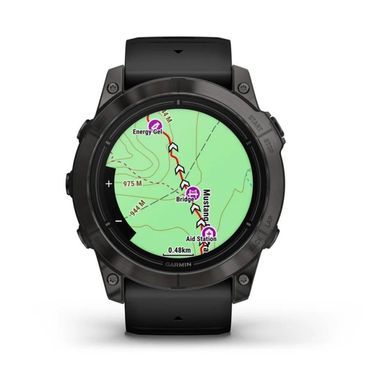 Смарт-часы Garmin Epix Pro (Gen 2) - Sapphire Edition 51 mm - серый титан DLC Carbon с черным ремешком