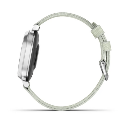 Смарт-годинник Garmin Lily 2 Classic сріблястий з нейлоновим ремінцем сіро-шавлієвого кольору
