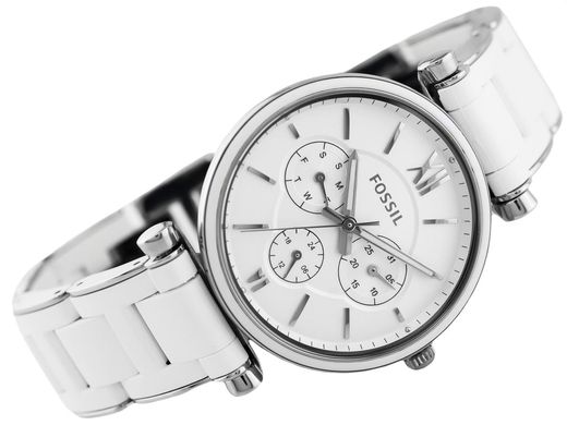 Часы наручные женские FOSSIL ES4605 кварцевые, каучуковый ремешок, белые, США